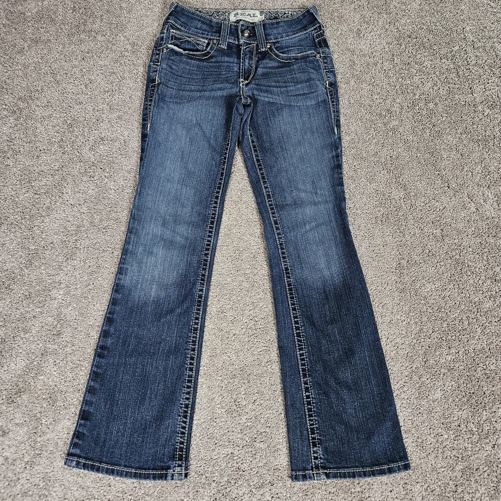 Ariat Boot Cut Jeans Women's 26 S Blue Cowgirl Western Ranchwear Denim Boho